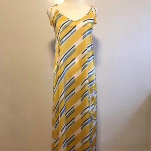 Striped Satin Maxi Dress M L XL available